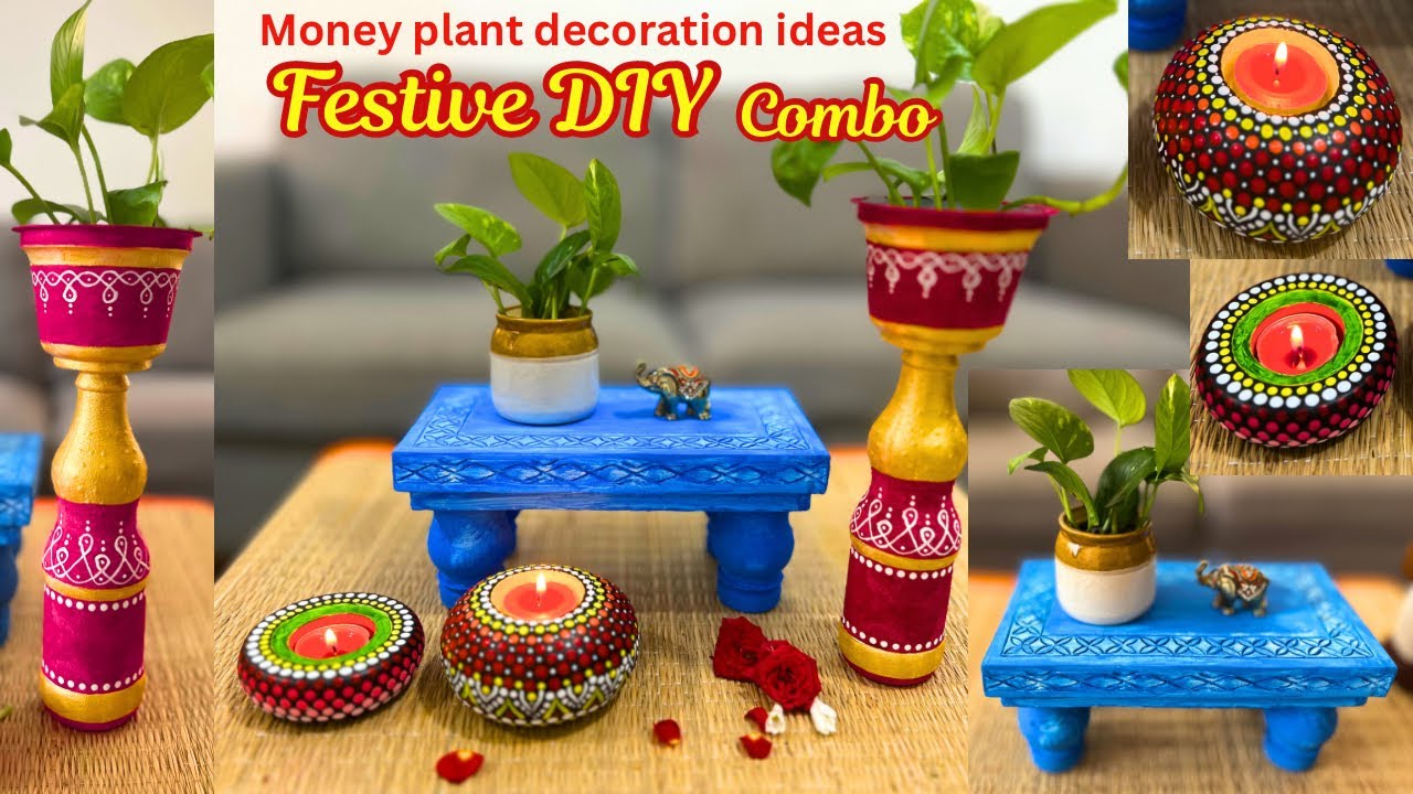 3 Beautiful indoor money plant decoration ideas | मनी प्लांट की सजावट Festive DIY | Easy plant decor