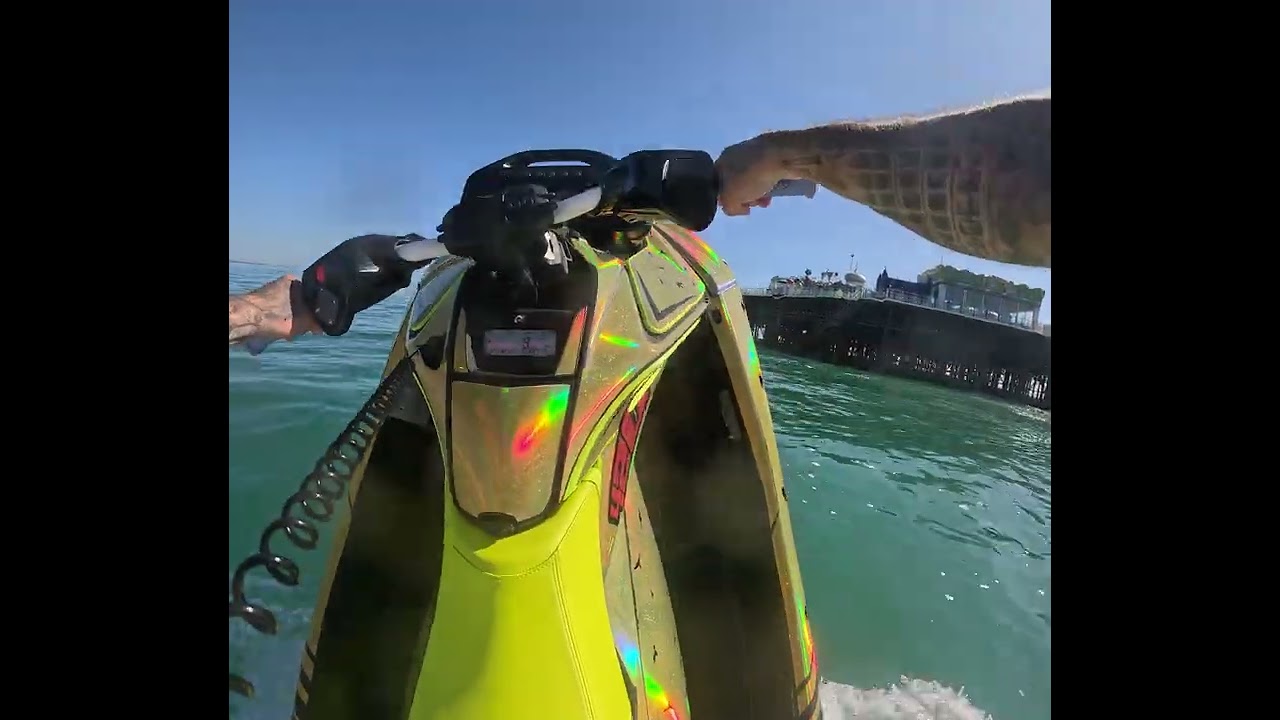 Brighton pier gold JetSki wheelies 