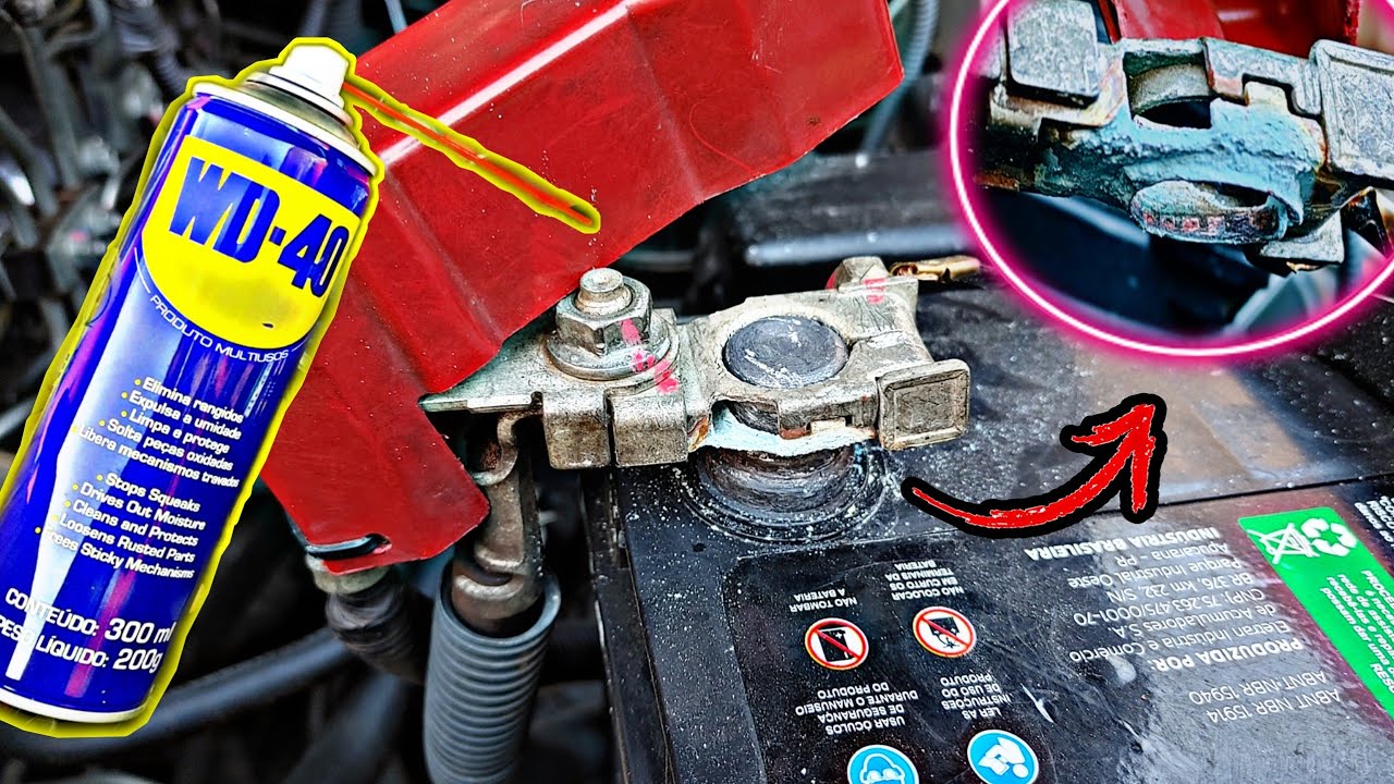 WD40 Limpeza de Zinabre da Bateria
