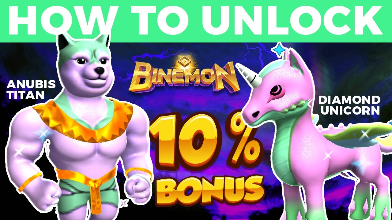 HOW TO UNLOCK SUPER RARE BINEMON - ANUBIS TITAN & DIAMOND UNICORN SUPREME POWER 10% BONUS ALL STATS