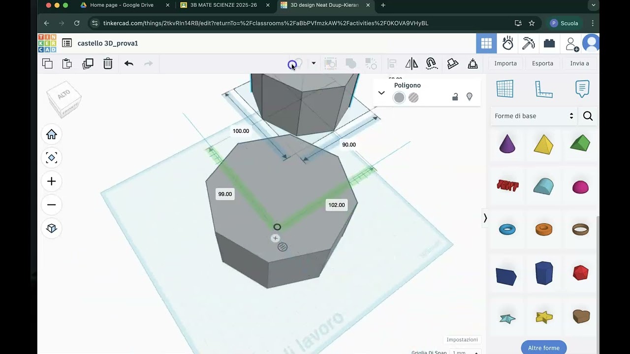 castello 3d con Tinkercad