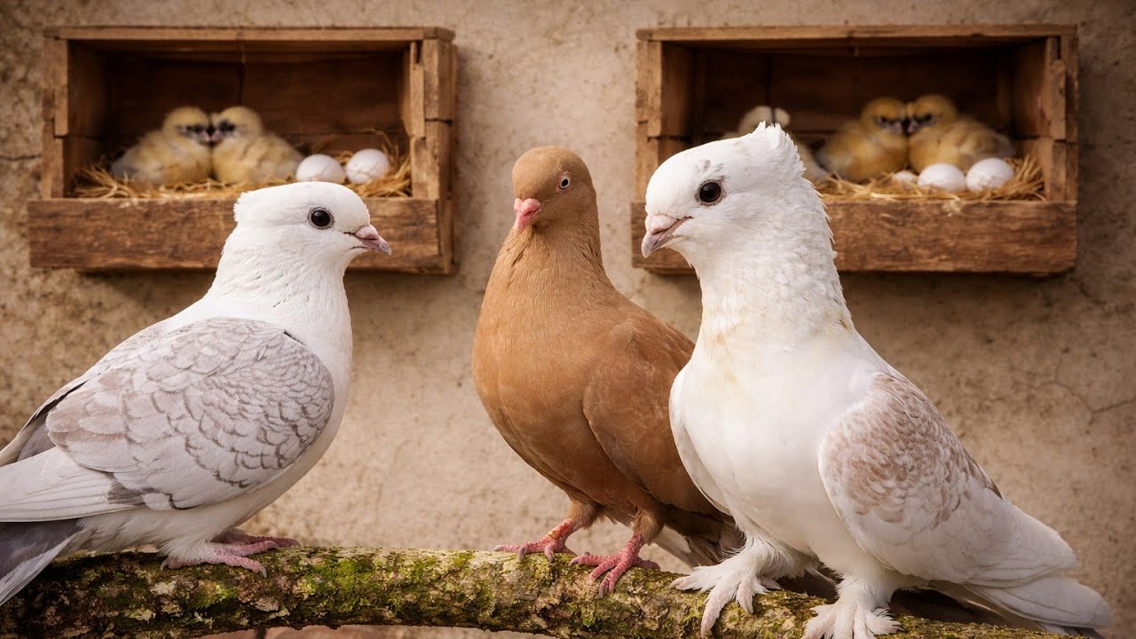 نایاب فینسی کبوتر اور ان کے بچے | Beautiful Pigeon Family With Eggs