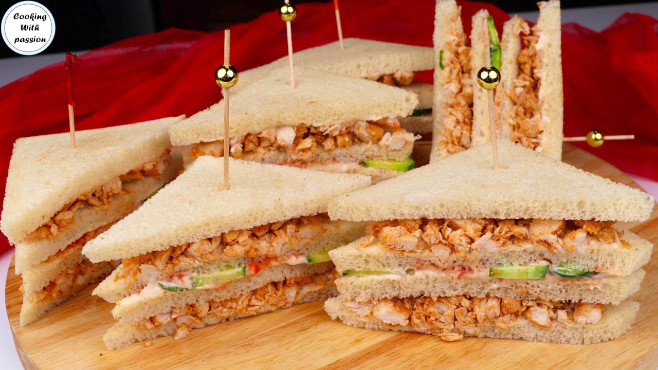 Chicken Tikka Sandwich Recipe by Cooking With Passion, Tasty & Easy Club Sandwiches Bakery Style 😋