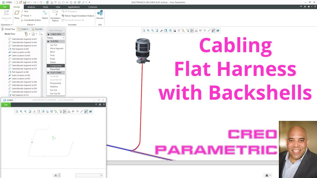 Creo Parametric — Кабельная система | Плоский жгут с кожухами