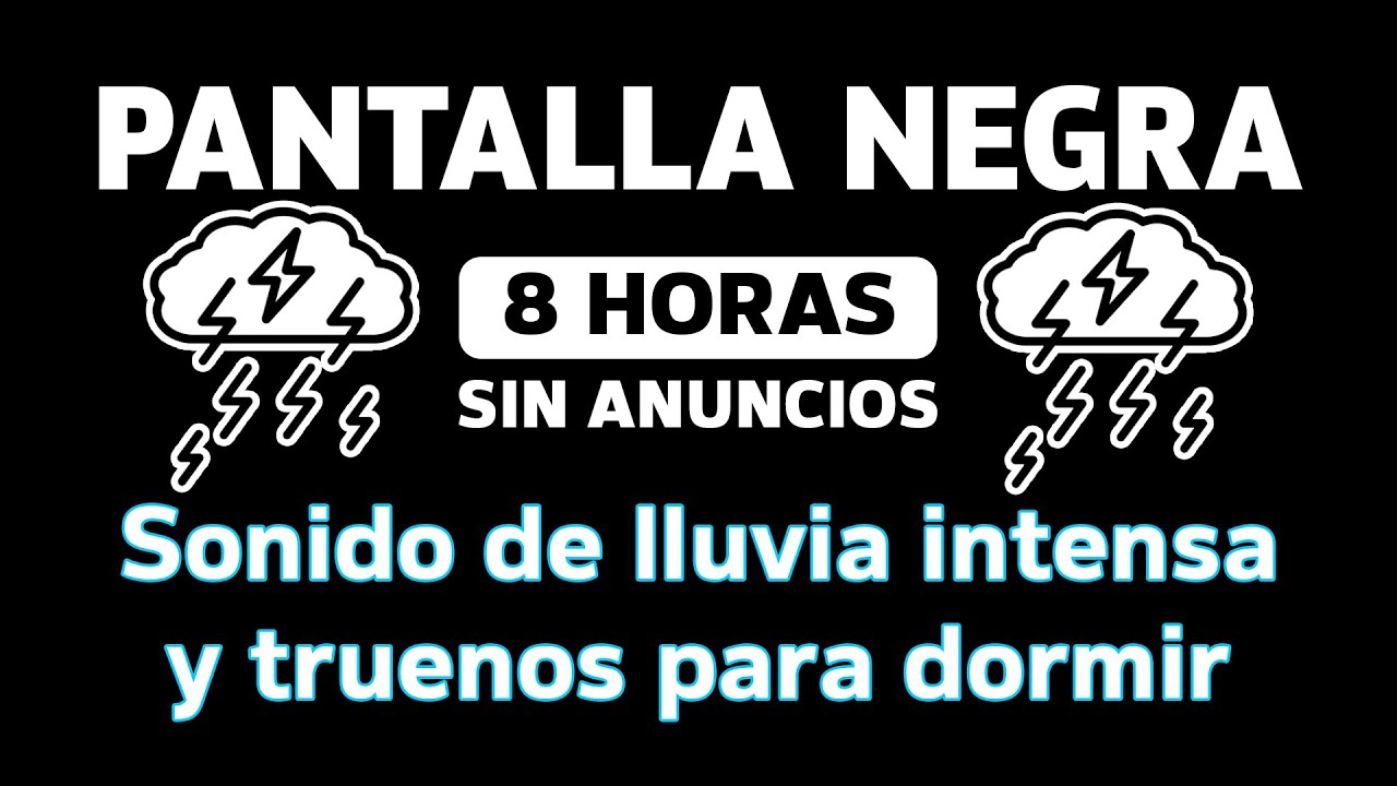Duerme al Instante con Tormenta de Medianoche | Lluvia y Truenos Suaves | Pantalla Negra