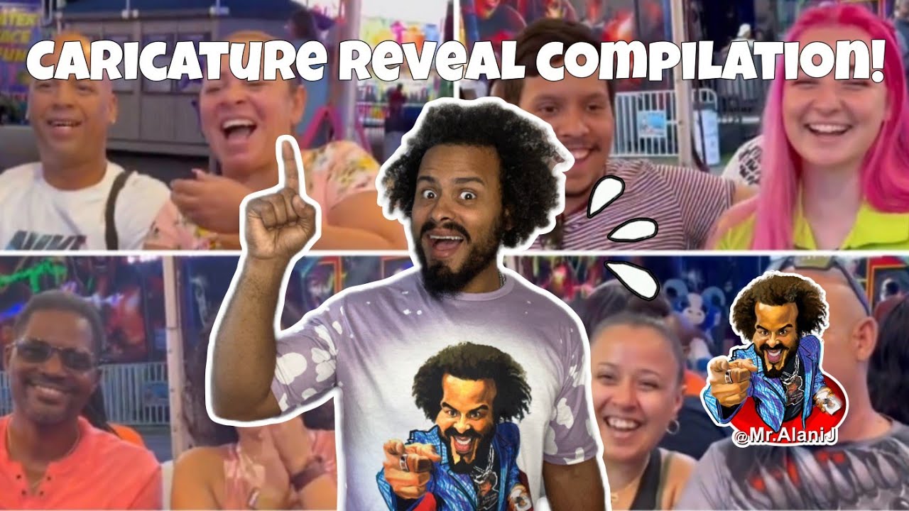 Caricature Big Reveal Compilation PART 1, Reactions to Art by Alani J