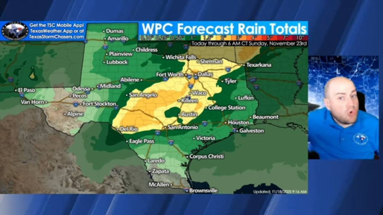 В среду в Техасе начнётся дождь: сильные ливни, штормы и риск наводнения