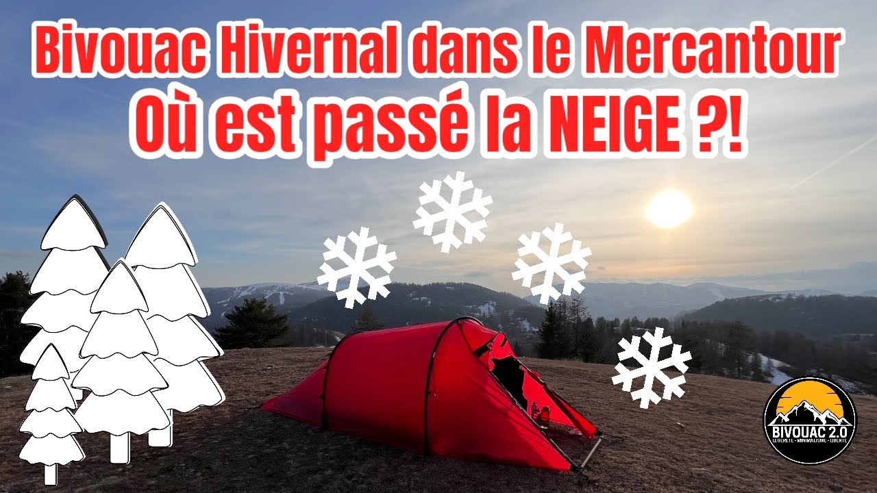 Bivouac HIVERNAL dans le Mercantour… Sans NEIGE ! | Février 2022 🏕🏔🤩
