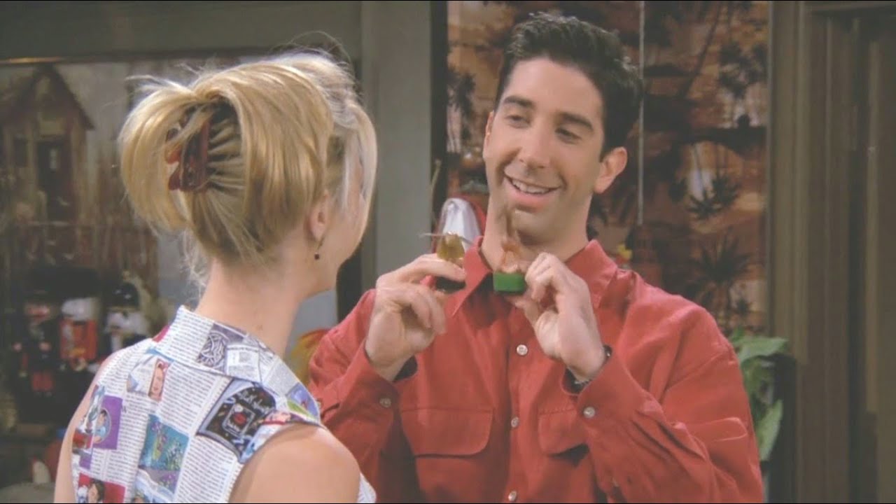 Ross numa dialética sobre evolução com Phoebe, aquela que pega 2 por episódio. Unagi não contradiz…
