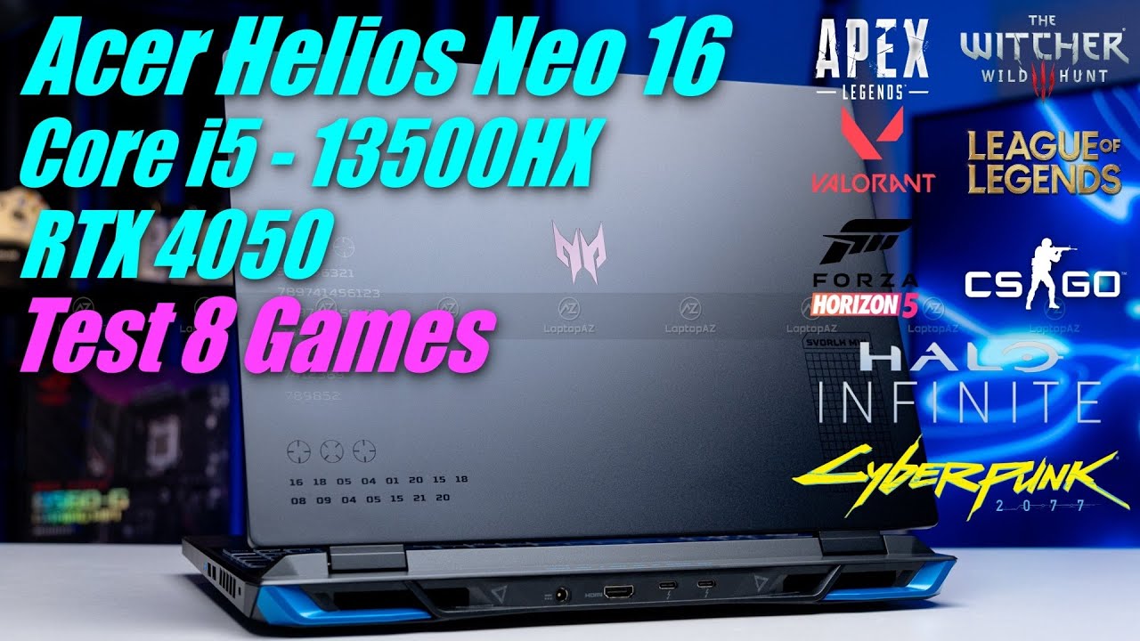 Acer Predator Helios Neo 16 2023 (Core i5 - 13500HX + RTX 4050 140W) Test in 8 Games | LAPTOP AZ
