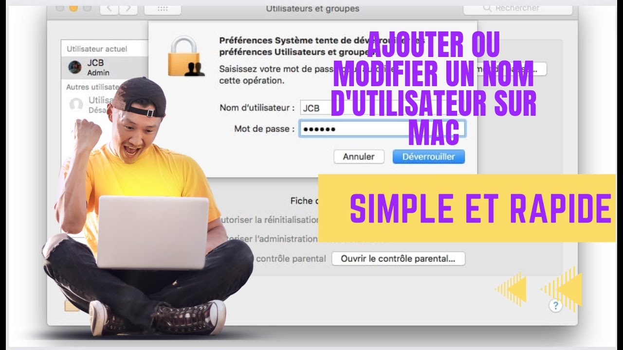 comment ajouter ou modifier le nom d'utilisateur sur un ordinateur mac