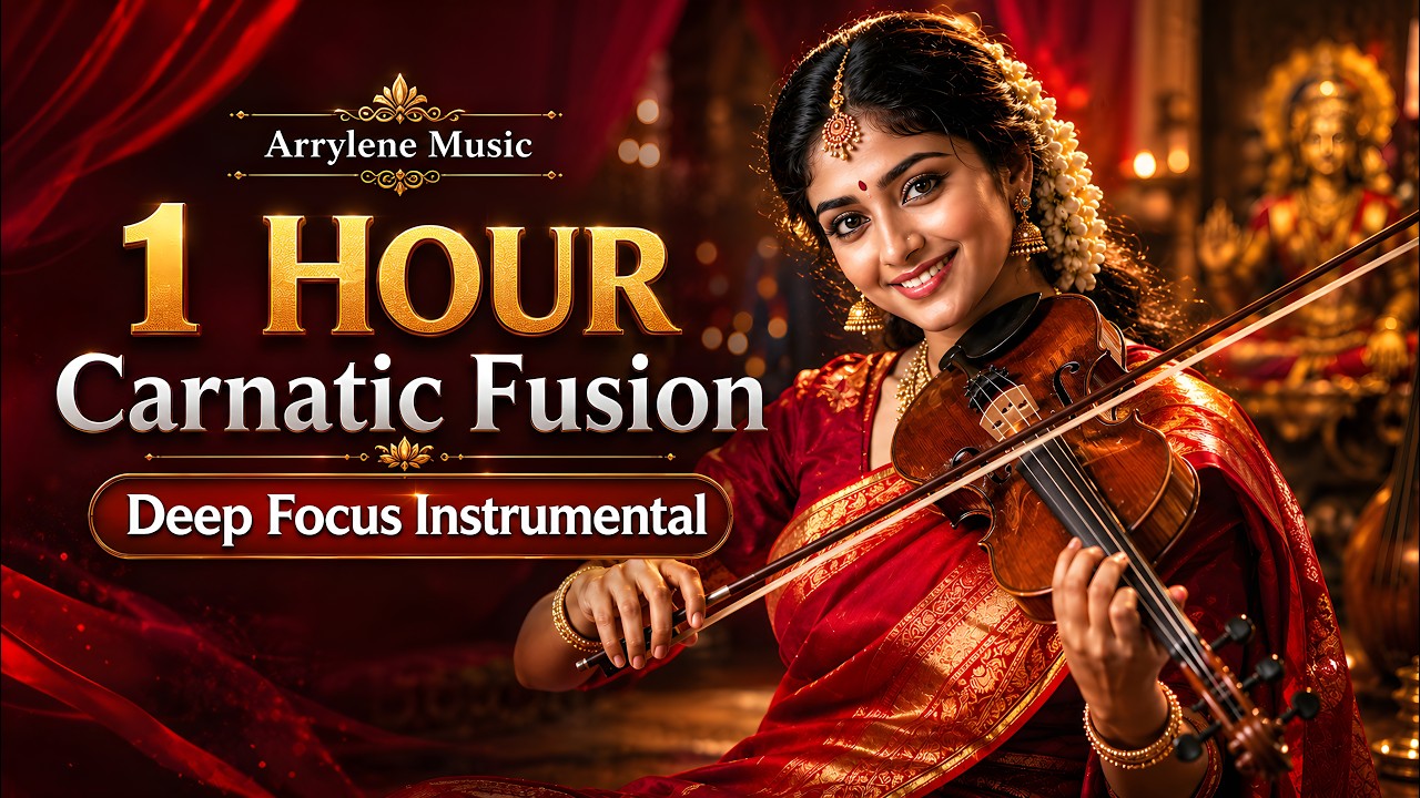 1 Hour Carnatic Classical Fusion Instrumental | Violin, Veena & Flute Arrylene Music for Deep Focus