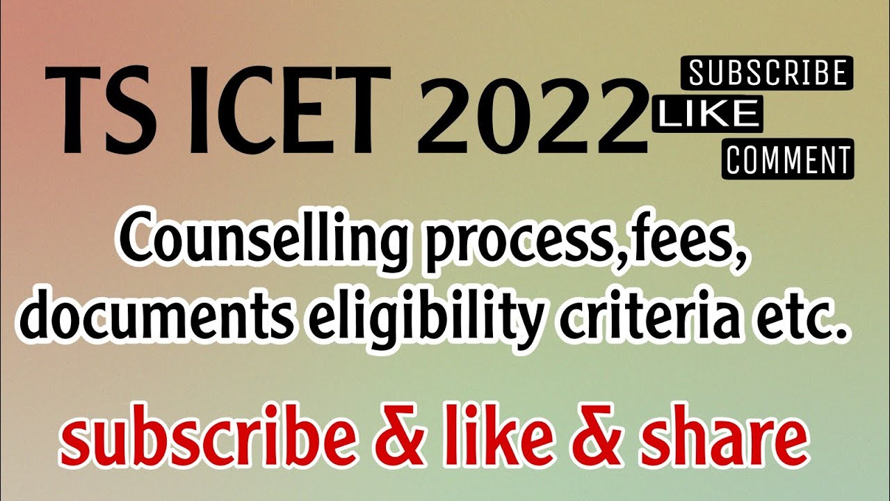 TS ICET COUNSELLING PROCESS, Eligibility criteria,Counsellingfees, Detailed weboption process#icet
