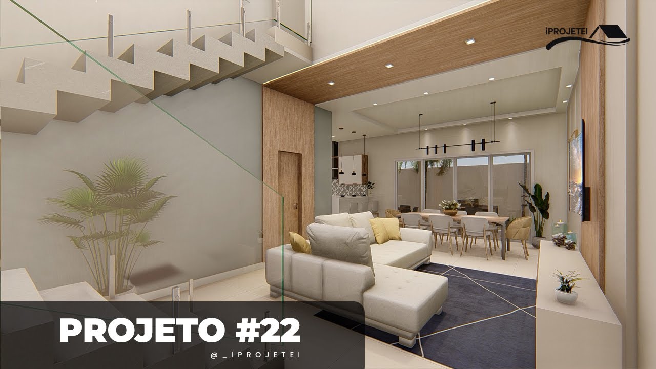 Tour pelo Interiores - Projeto 22 | Casa sobrado com ambientes integrados!