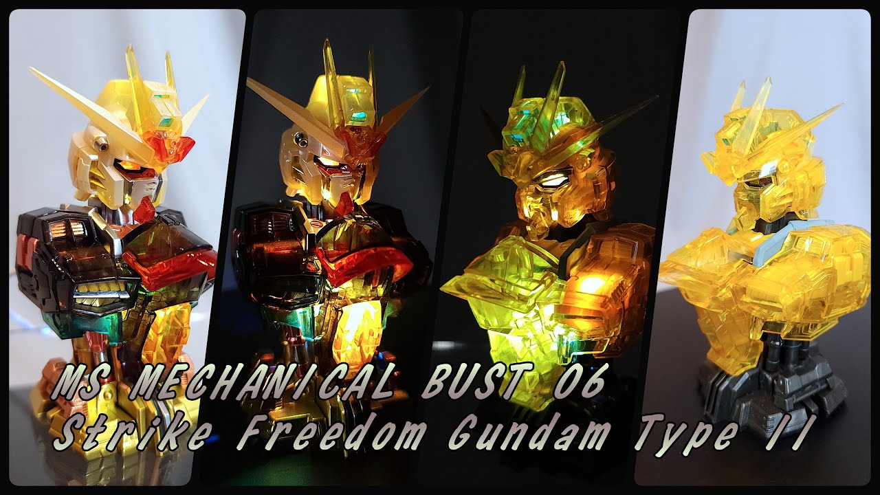【開箱+燈組+塗裝】MS 機械胸像 06 攻擊自由貳式 全能攻擊自由 MS MECHANICAL BUST 06 ZGMF/A-262B Strike Freedom Gundam Type II
