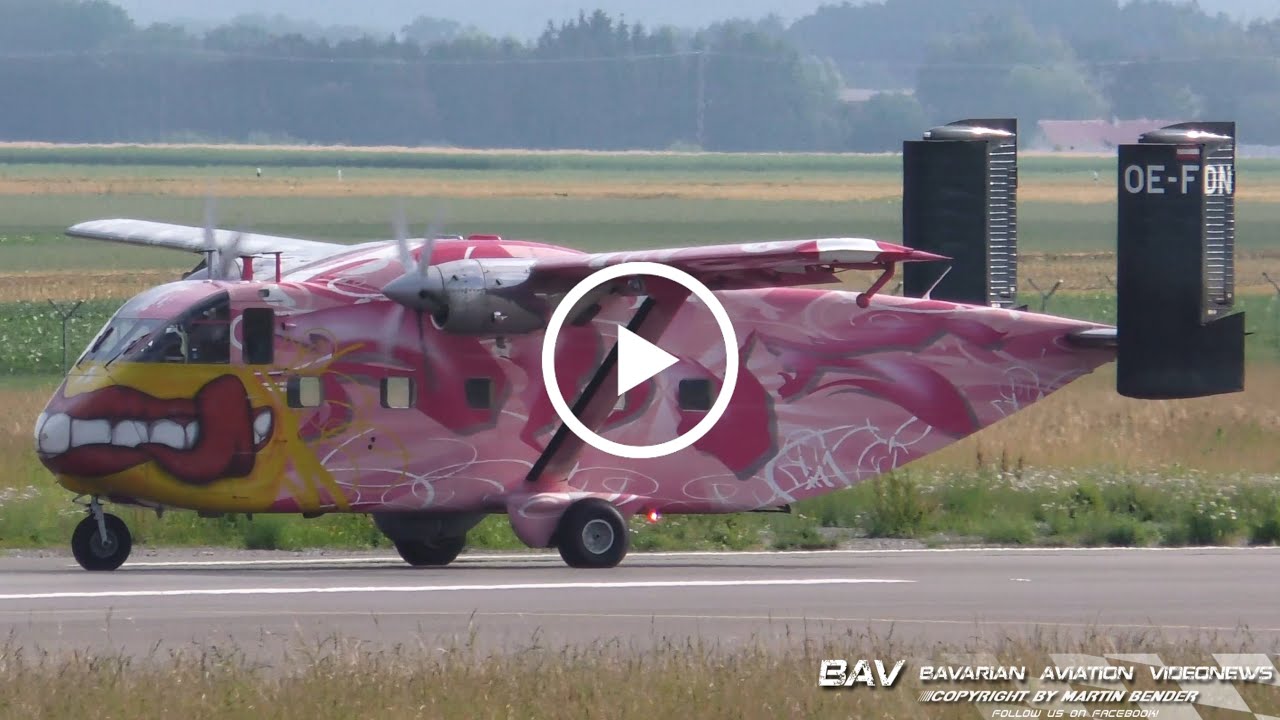 Short SC7 Skyvan - Pink Aviation Services OE-FDN - landing at Memmingen Airport
