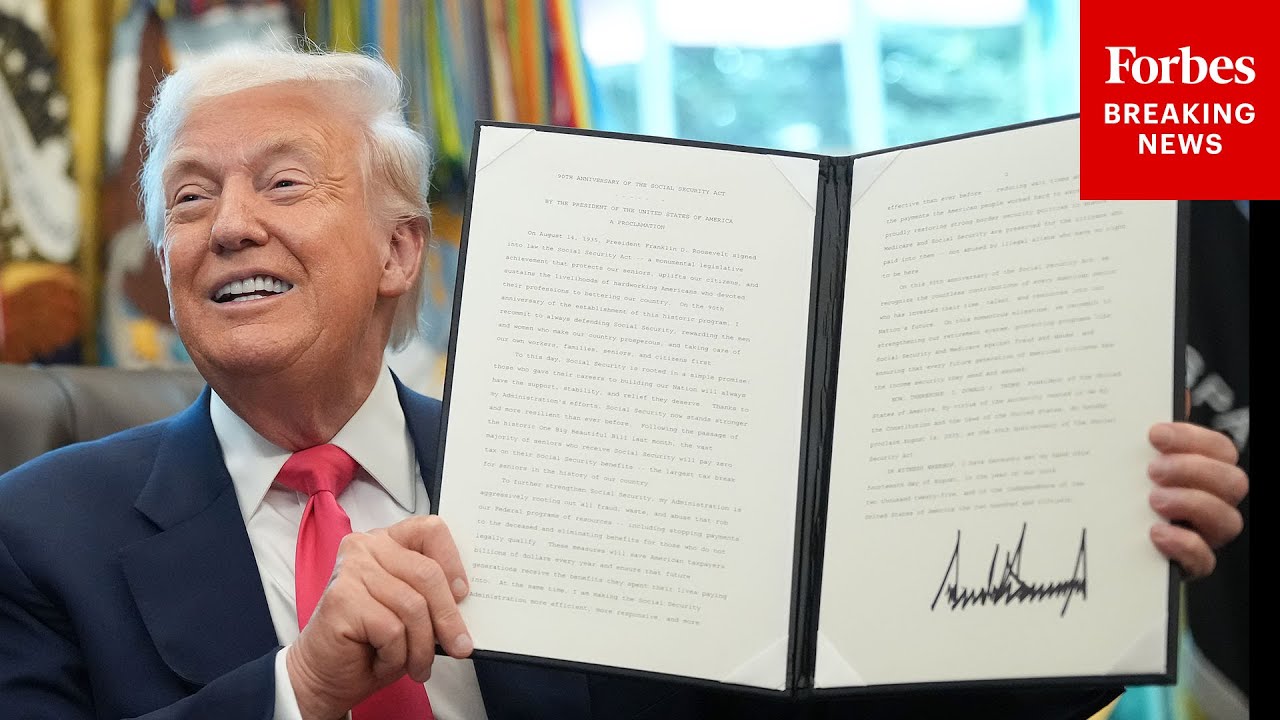 WATCH: President Trump Signs Social Security Proclamation, Celebrates Ending Taxes On Benefits