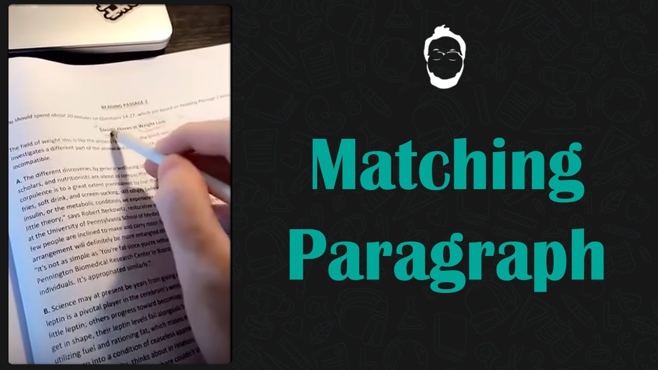 حل عملي لسؤال Matching Paragraph في الايلتس