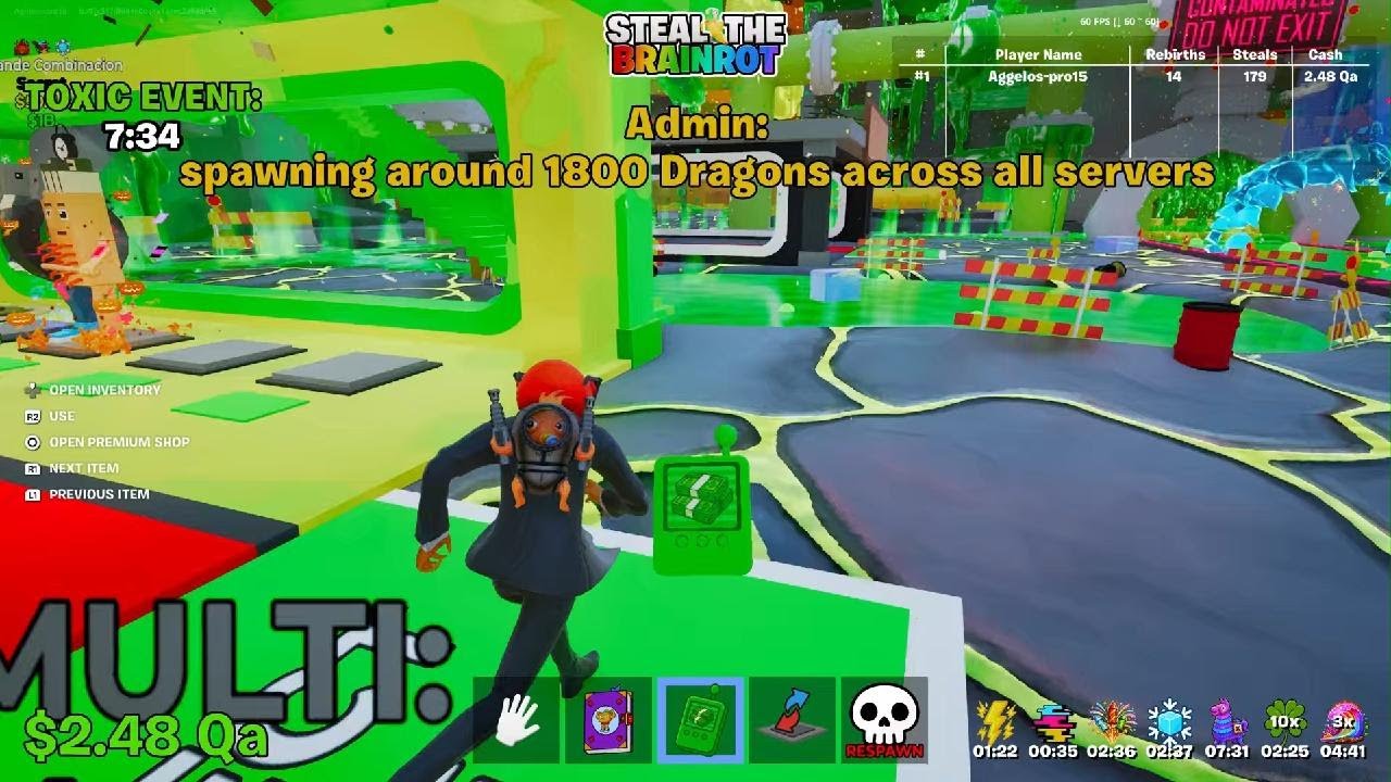 Steal The brainrot Admin Abuse fotnite