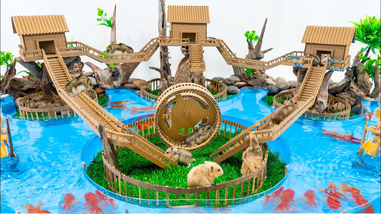 Build Hamster Maze - DIY Cardboard Hamster Floating House