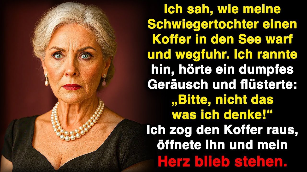 Ich sah meine Schwiegertochter einen Koffer in den See werfen – was ich fand, nahm mir den Atem.