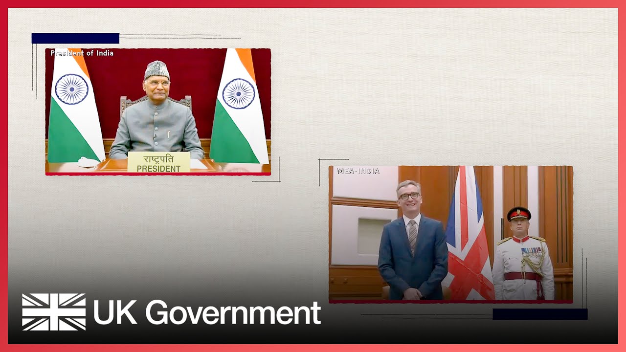 British High Commissioner Alex Ellis presents his credentials to President of India