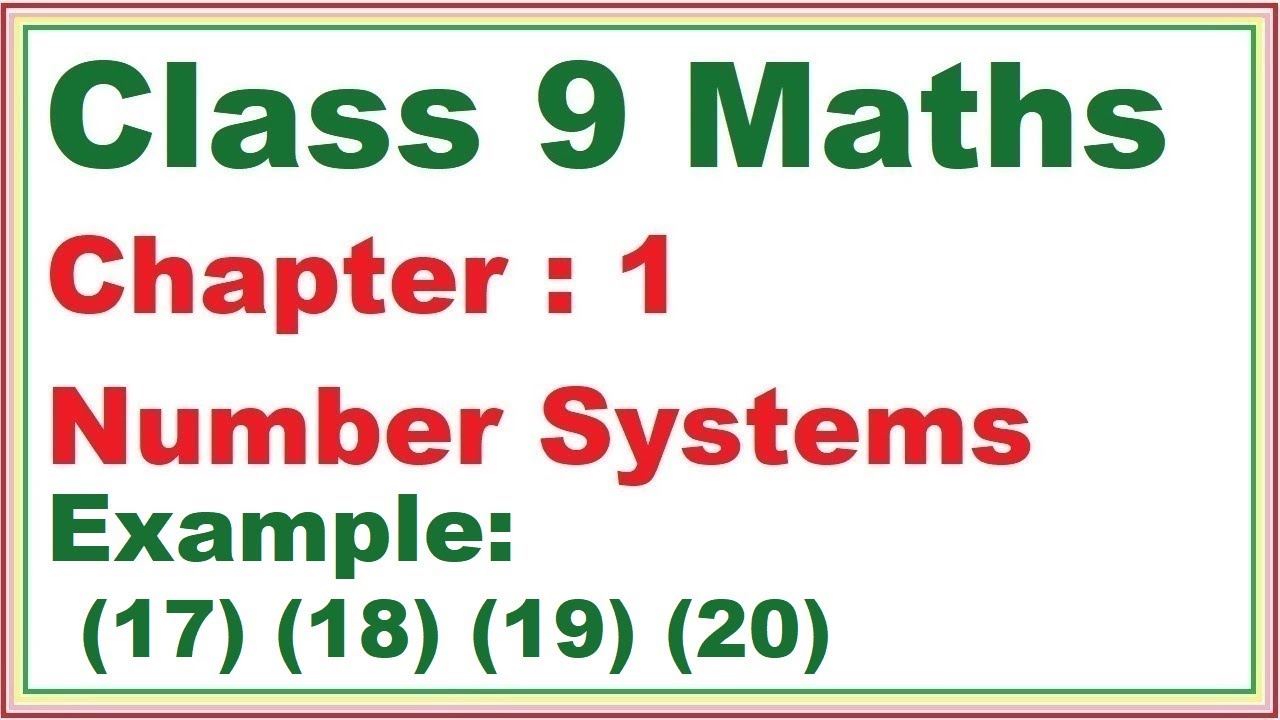 Example (17) (18) (19) (20) Chapter:1 Number Systems | Ncert Maths Class 9