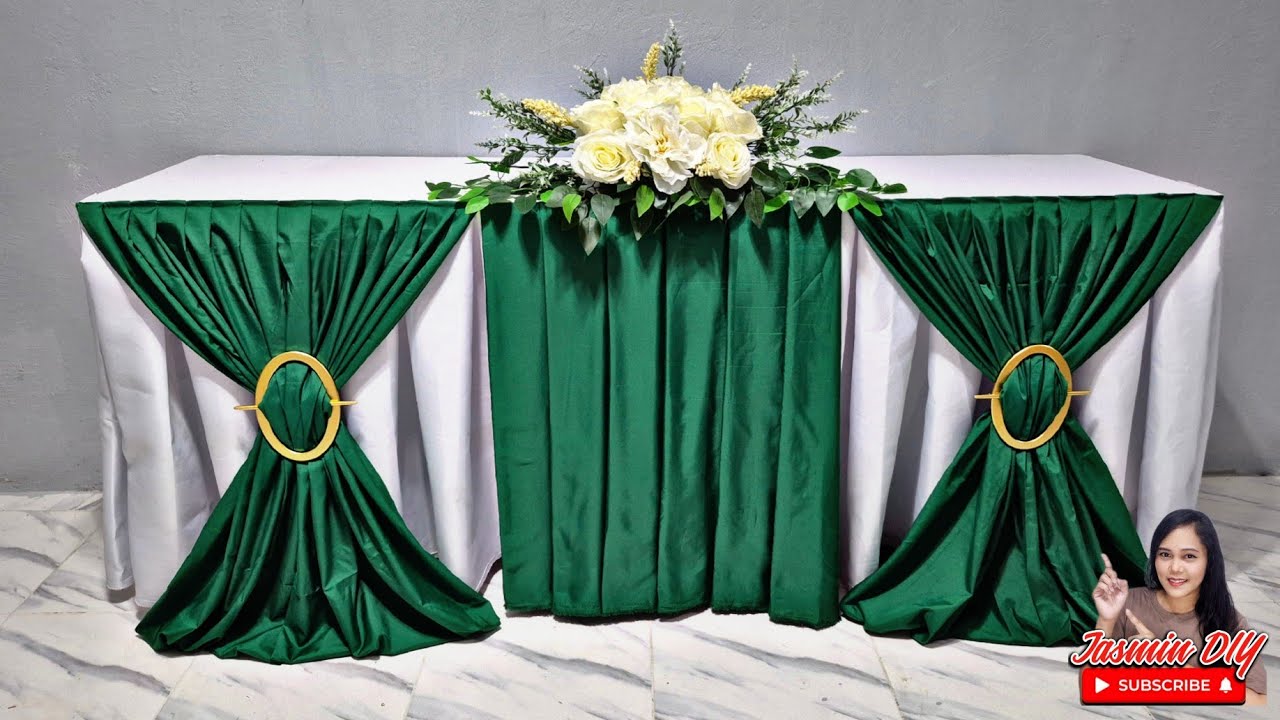 Design #1 SIMPLE, EASY, BEAUTIFUL & ELEGANT TABLE SKIRTING TABLE DECORATION IDEAS #diy #anyoccasion