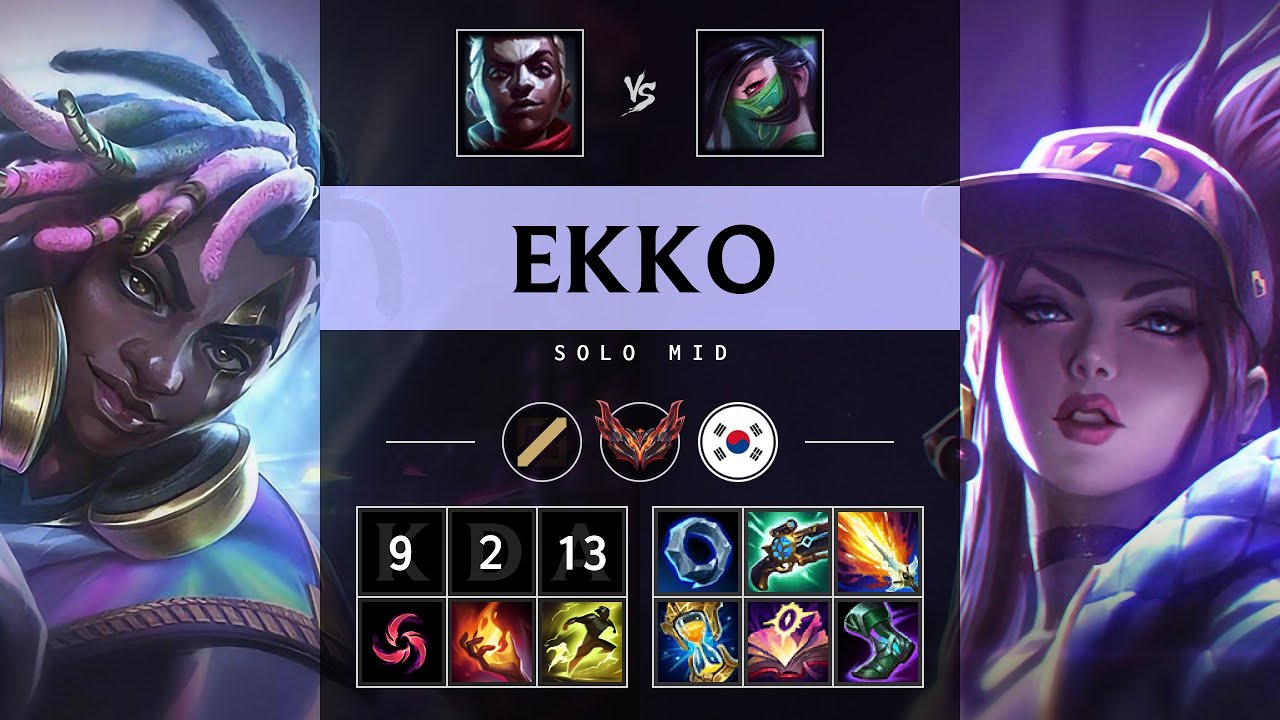 Ekko Mid vs Akali - KR Grandmaster Patch 25.13