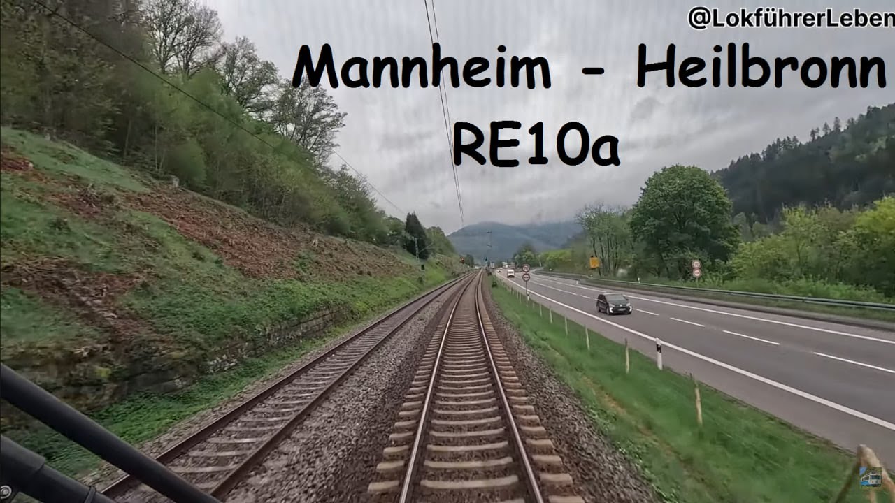 Führerstandsmitfahrt Mannheim - Heilbronn über Eberbach am 22.04.2025 [4K]