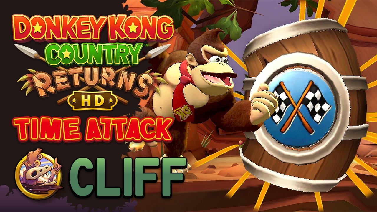 Donkey Kong Country Returns HD - Time Attack: Cliff (Shiny Gold Medals)