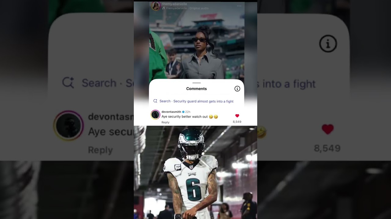 Девонта Смит проверяет охрану Eagles 😂