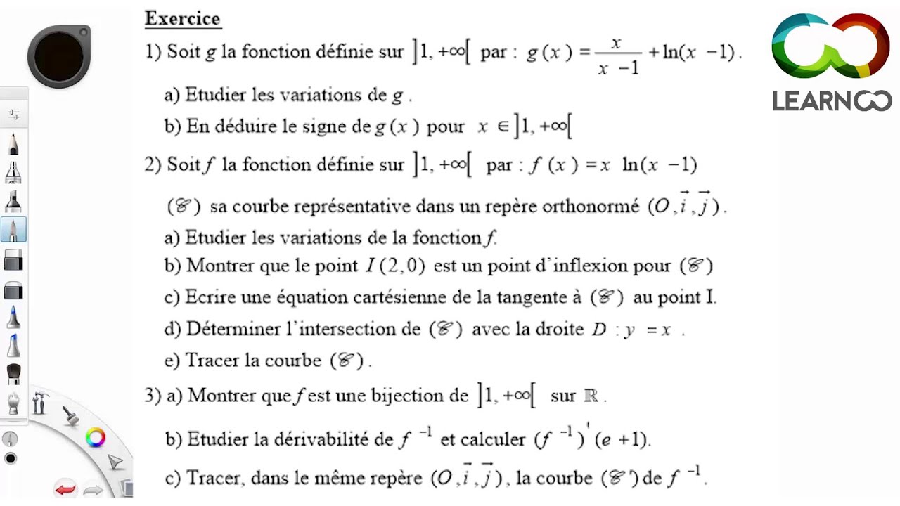 Bac - Fonction logarithme népérien - Exercice 3