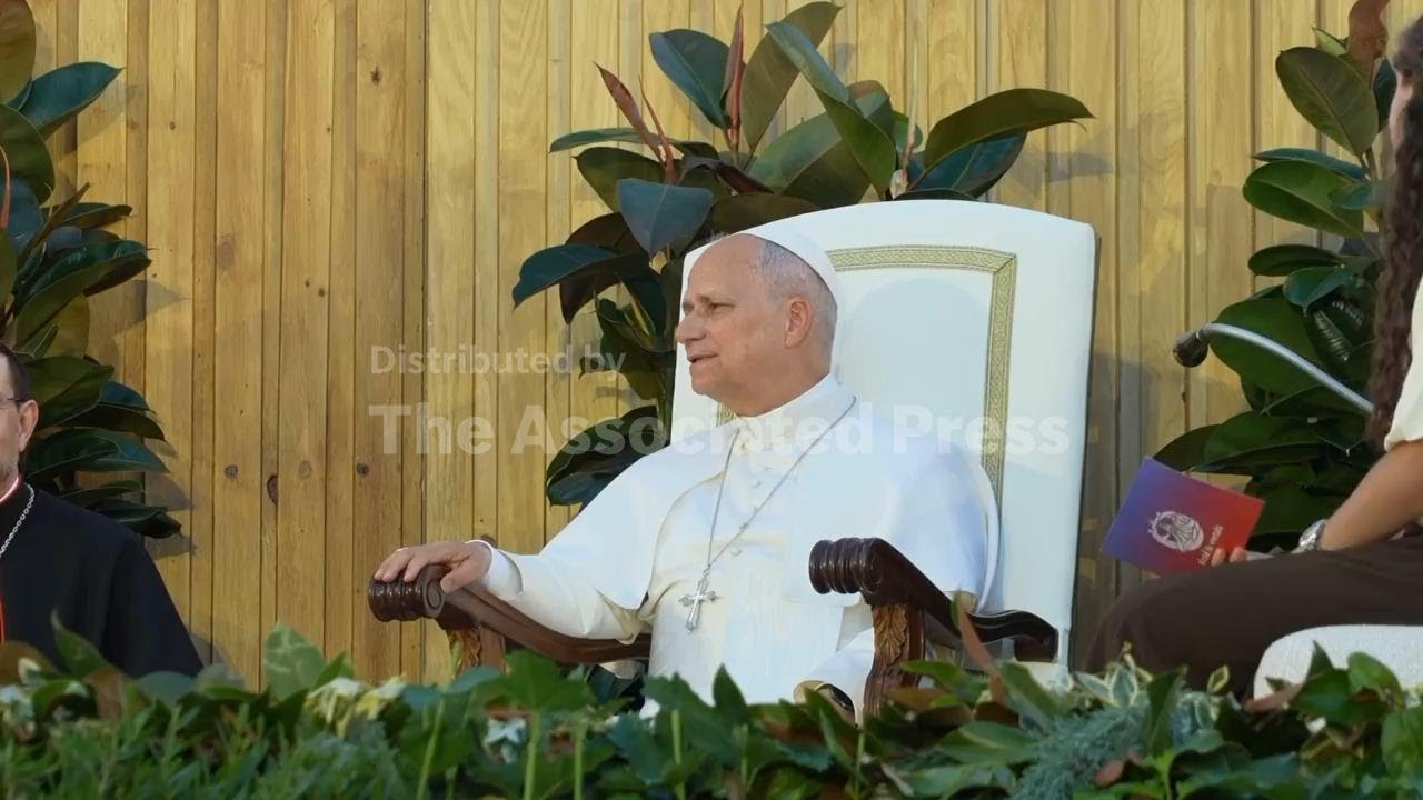 Hundreds of thousands of youth pack central Madrid plaza for lively event with Pope Leo
