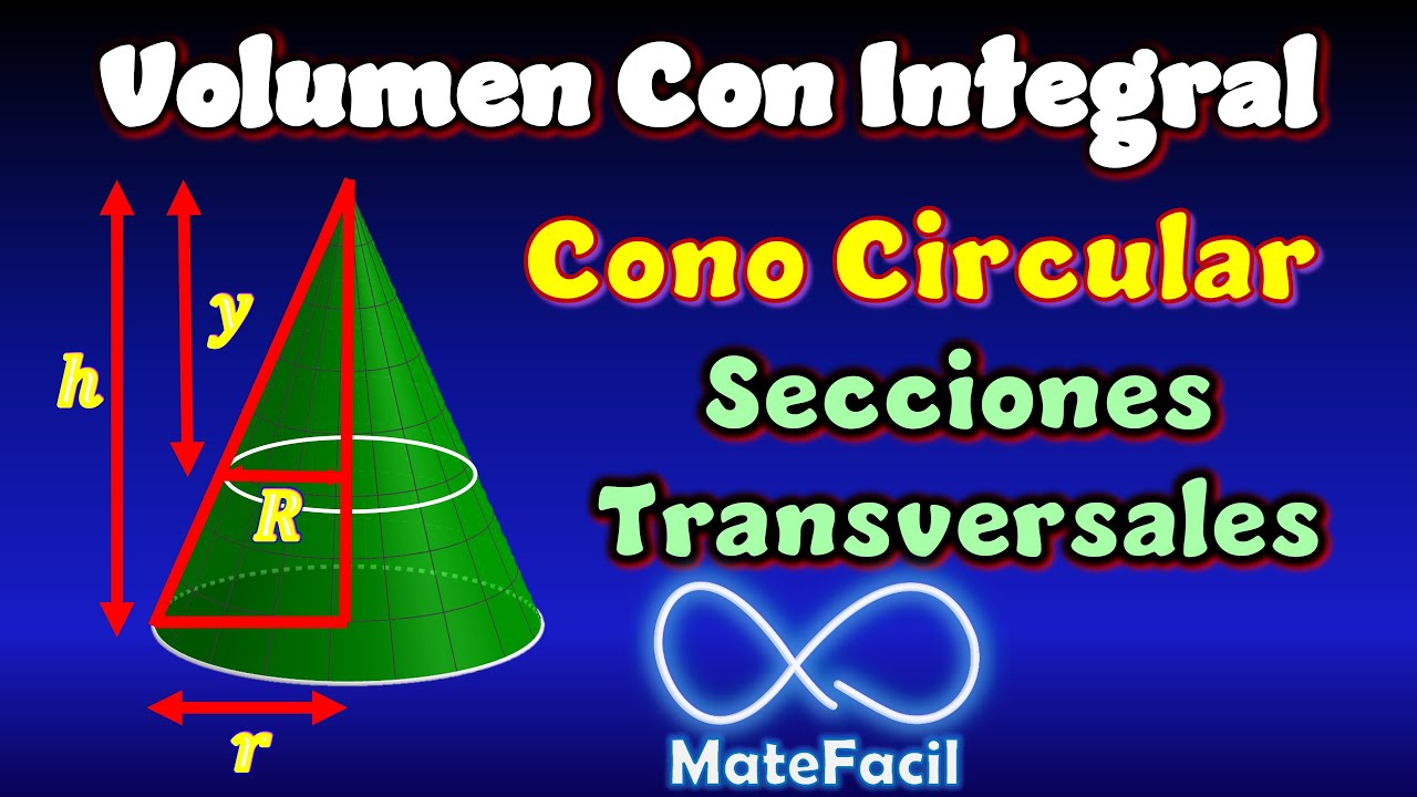 Volumen de Cono USANDO INTEGRALES (Secciones Transversales y volumen de revolución)