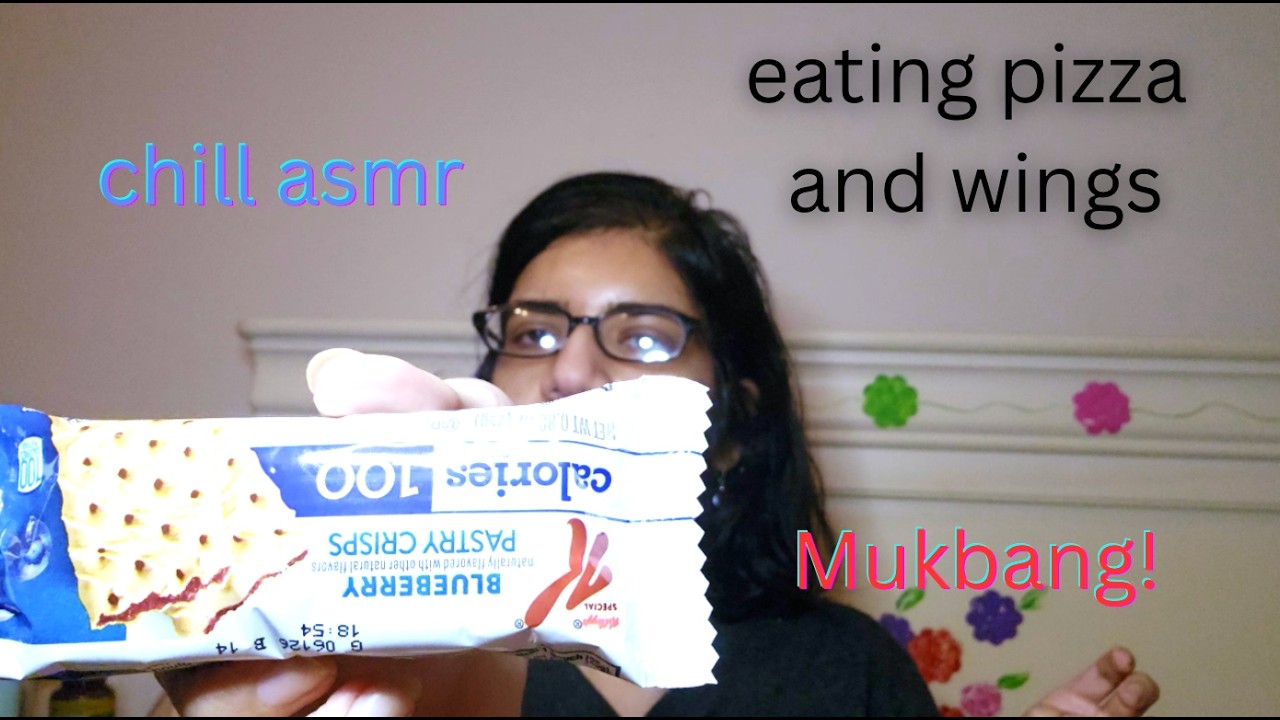 eat lunch with me! pizza, pop tart crisps, chicken wings asmr mukbang with eating sounds, relaxing