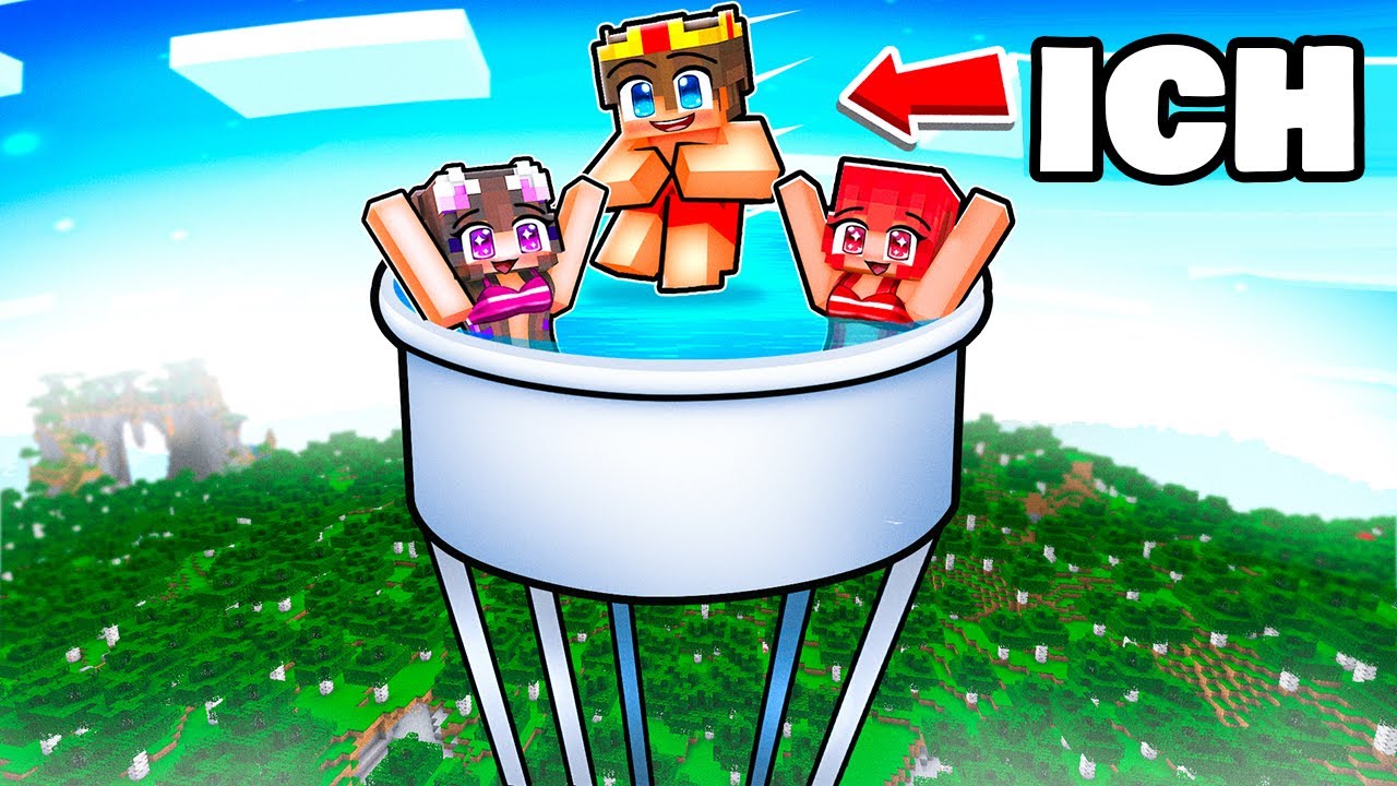 Ich baue einen Pool im Himmel in Minecraft!