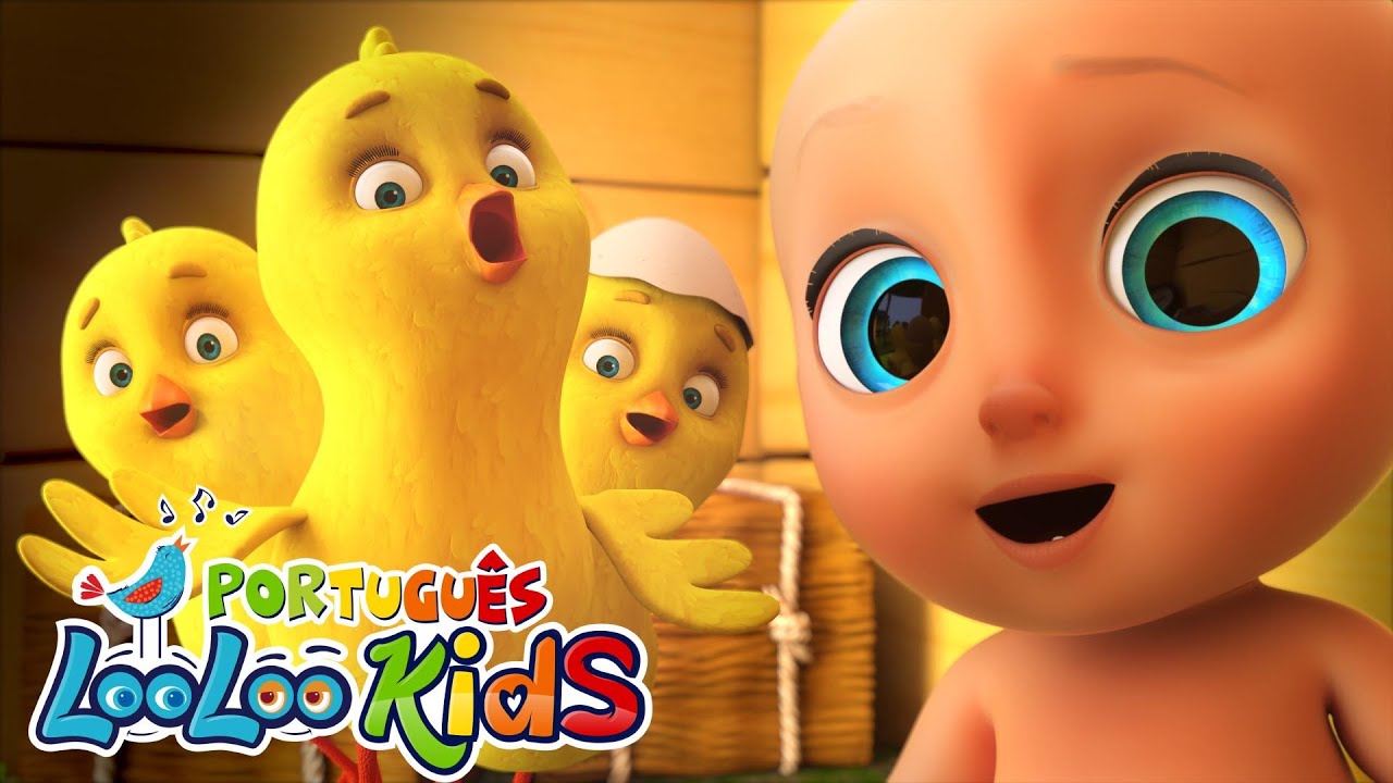 Os Pintinhos + Cinco Pequenos Sapos 😁 Vídeos educativos para crianças - LooLoo Kids em Português