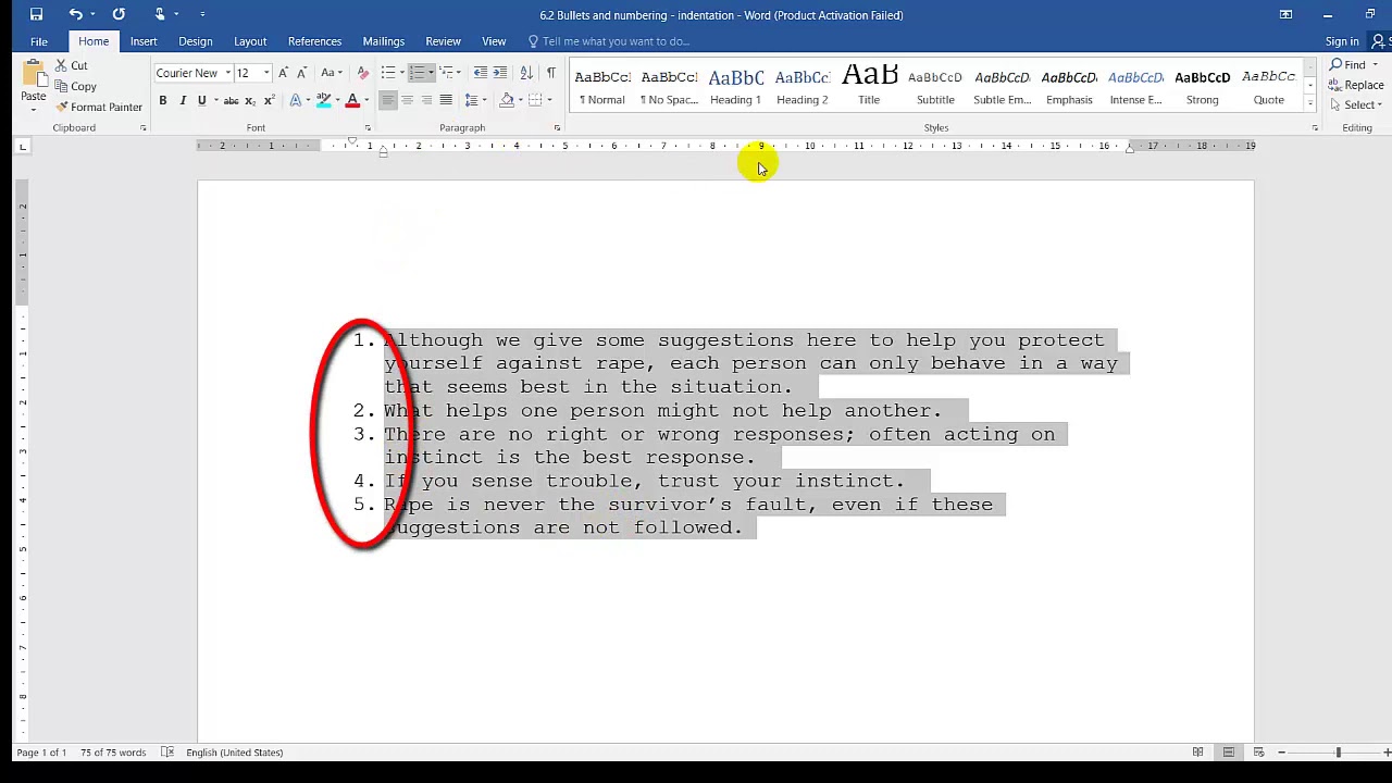 COMPUTER PRACTICE N4: TOPIC 2- SO:6 LO:6 2 Bullets, Numbering and Indentation