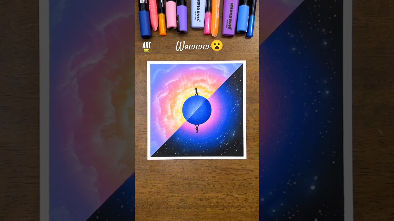 Wowww❤️Oil pastel colouring...@brightfuturechannel2022 #shortsfeed #3ddrawing#oilpastel#satisfying