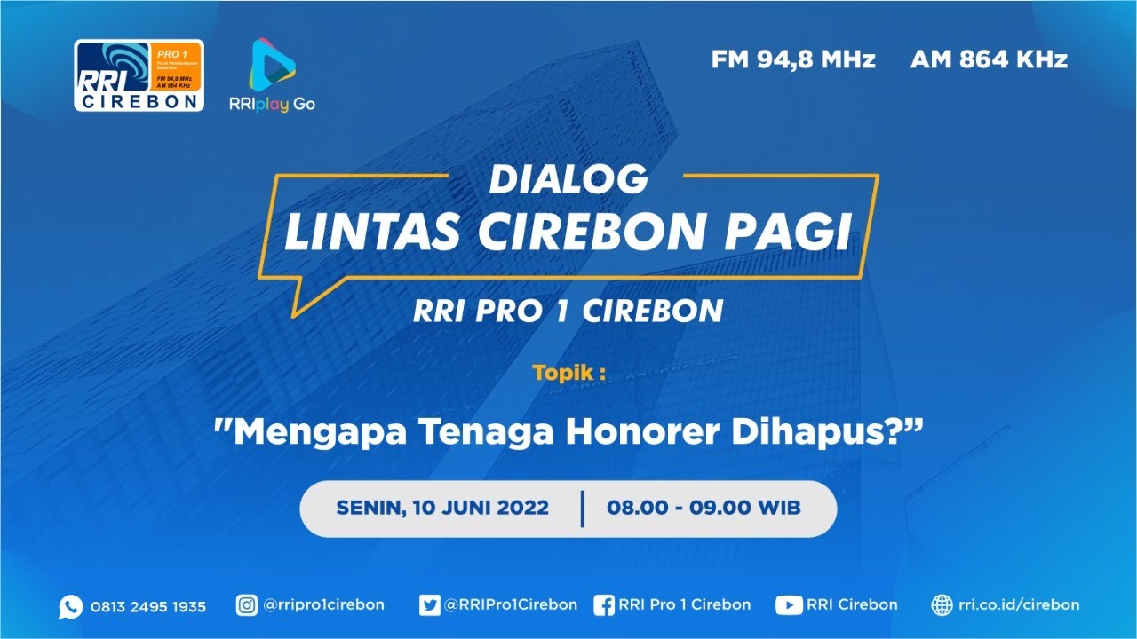 Mengapa Tenaga Honorer Dihapus ? || Dialog Pagi RRI Cirebon 10 Juni 2022