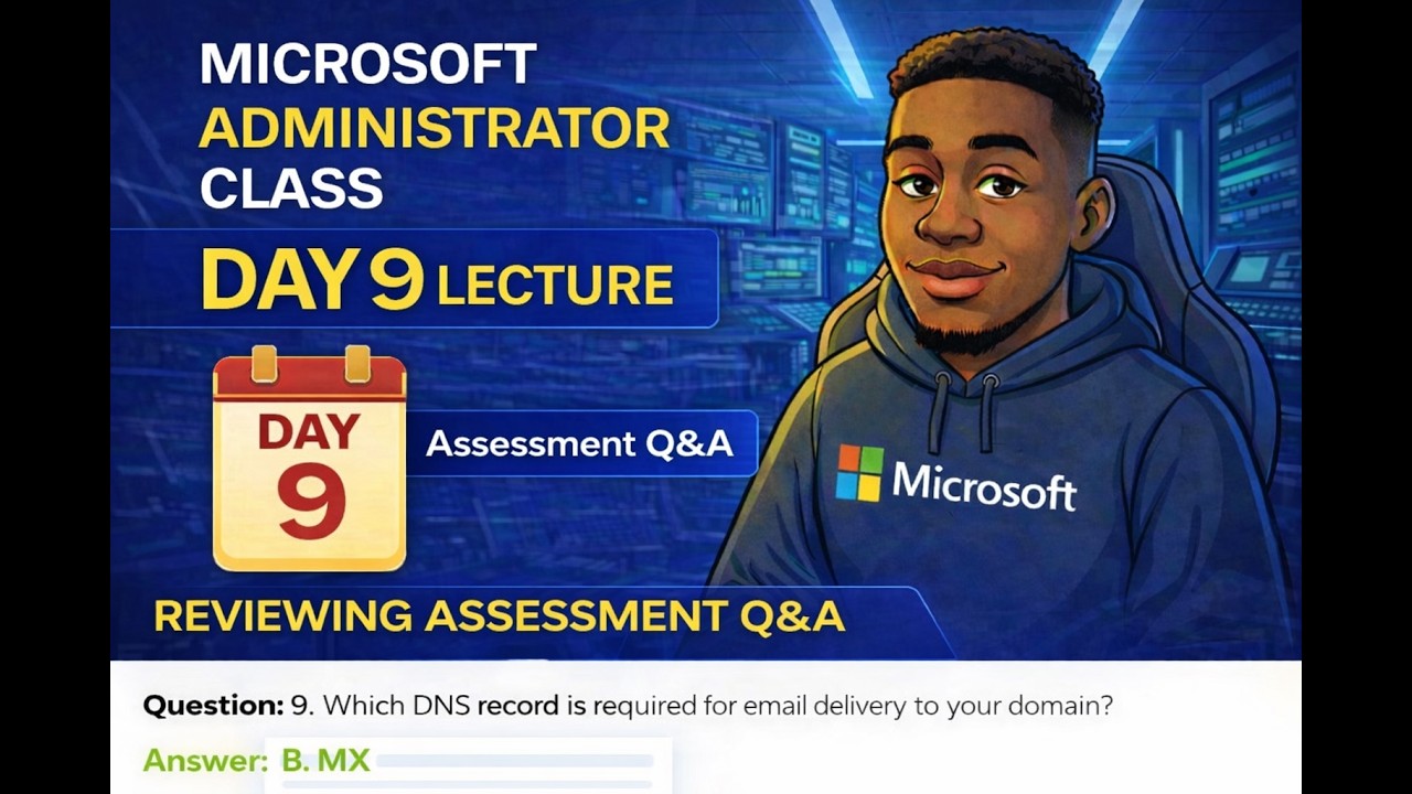 Day 9 Microsoft Administrator class (ASSESSMENT RECAP )