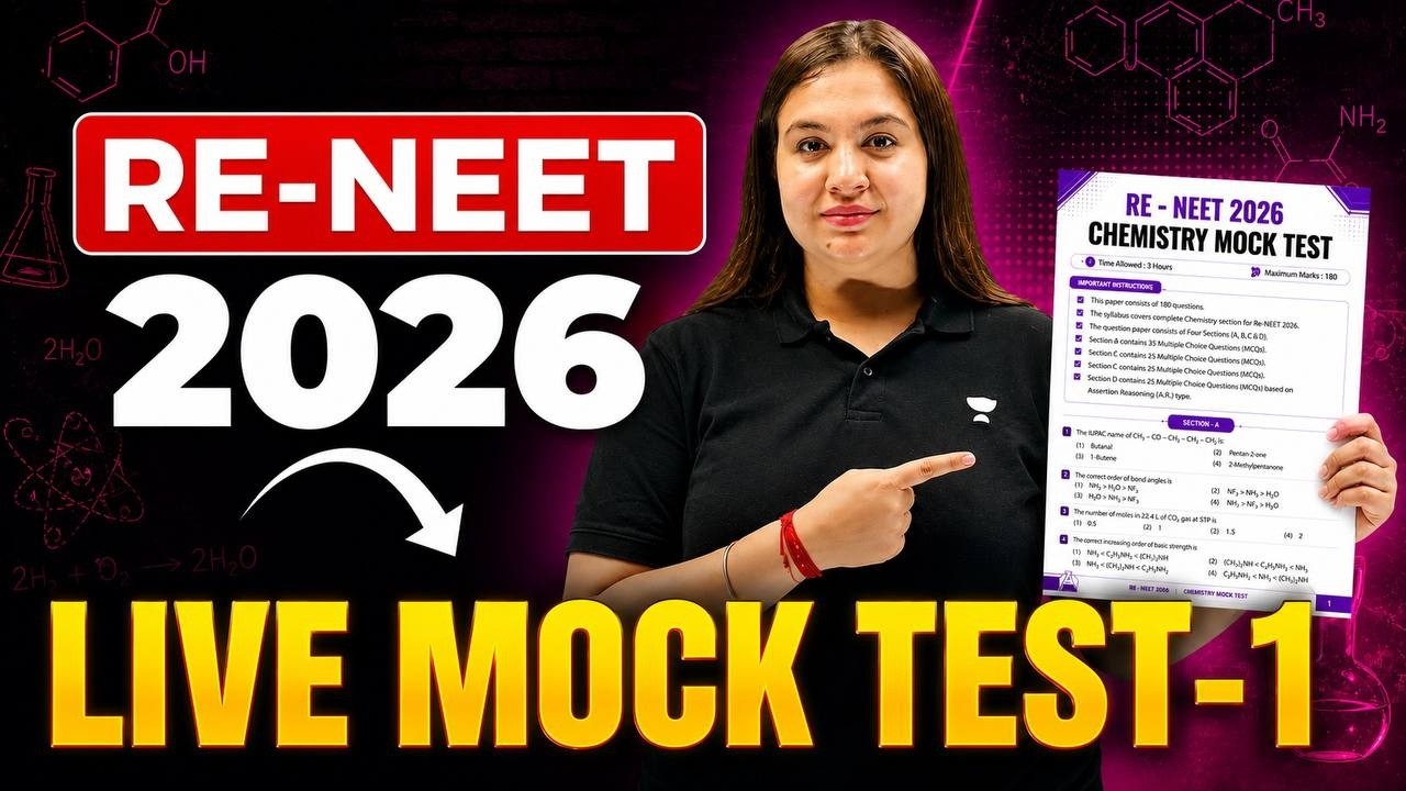 🚨RE-NEET 2026 Chemistry Live Mock Test-1 | 45 Most Expected Questions | Sonali Ma'am