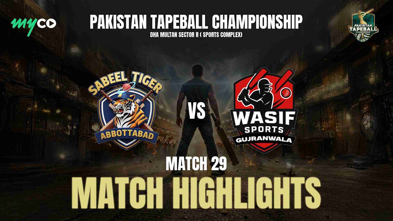 Highlights | Wasif Sports vs Sabeel Tigers | Pakistan Tape Ball | Match 29 | on Myco