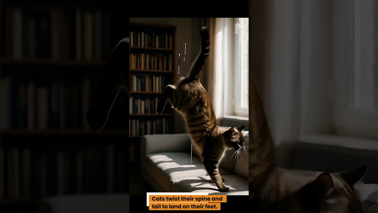 Why Cats Land on Feet #shorts #animals #science #funny #cat
