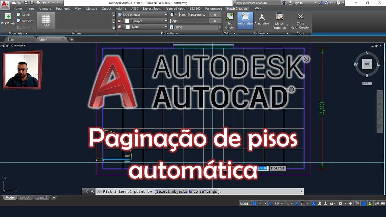Paginação de pisos automática no autoCAD