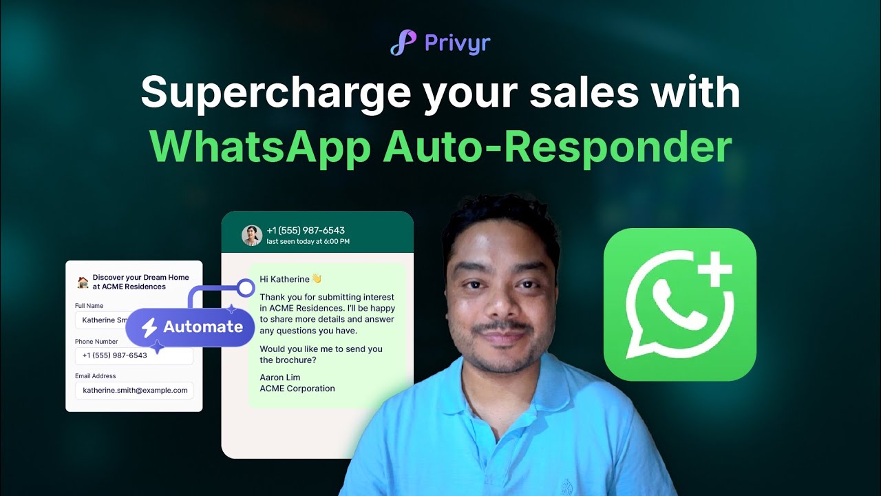 Supercharge your sales with WhatsApp Auto-Responder | Automatically respond to new leads on WhatsApp