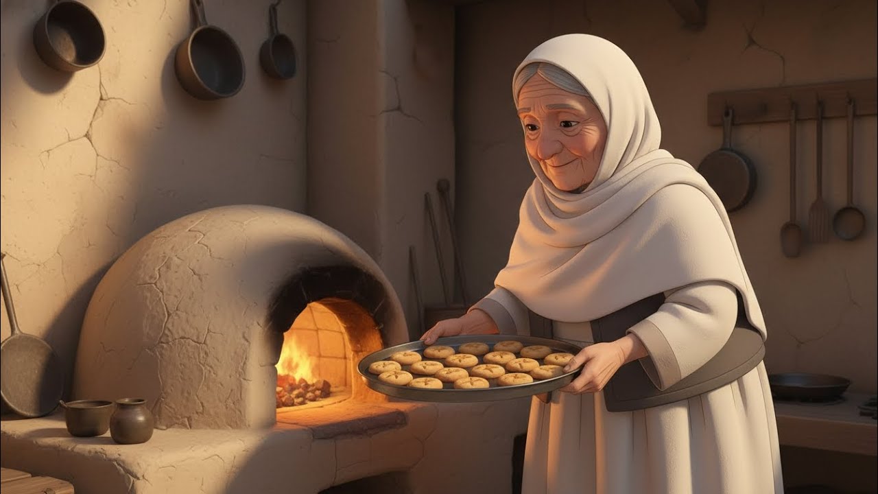 A Peaceful Day in Afghan Village: Grandma Making Traditional Cookies