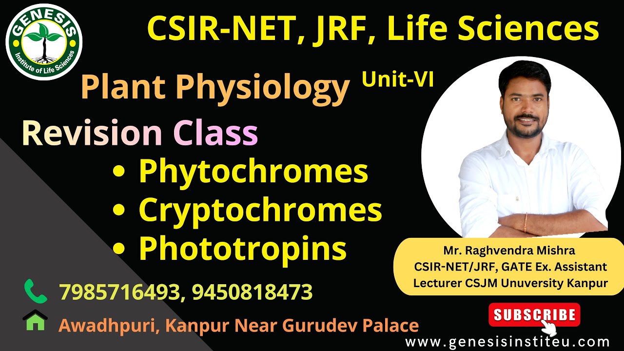Revision Class | Phytochromes | Cryptochromes | Phototropins | Plant Physiology | #genesis_institute
