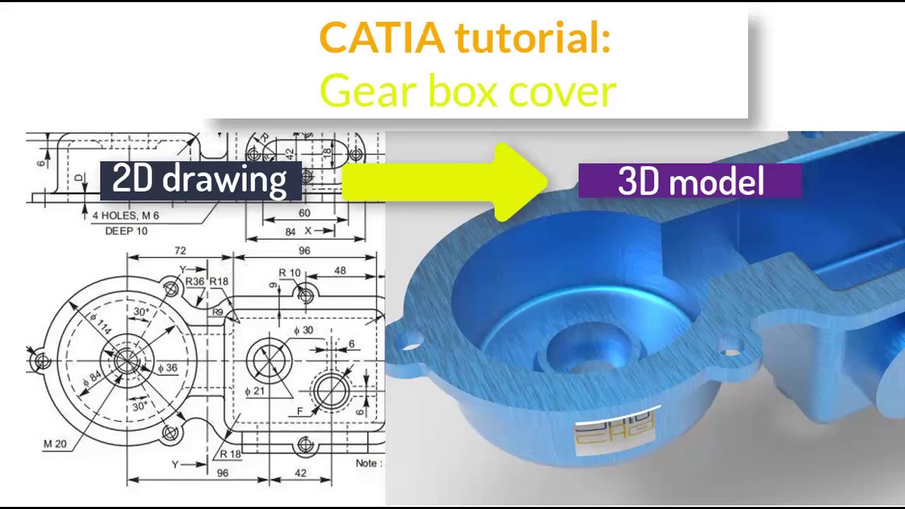 CATIA TUTORIAL -tutorial 9- Gear box cover